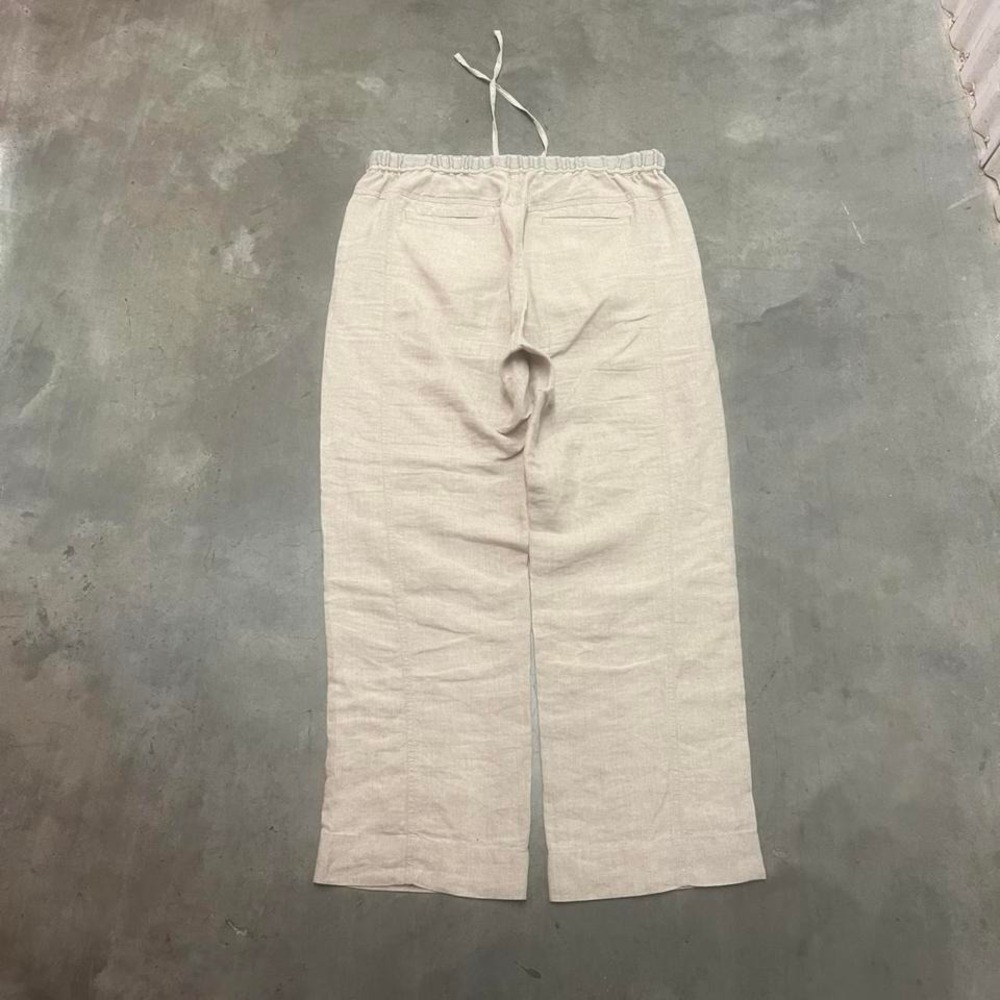 Orvis women's beige linen wide leg pants‎ loose baggy L